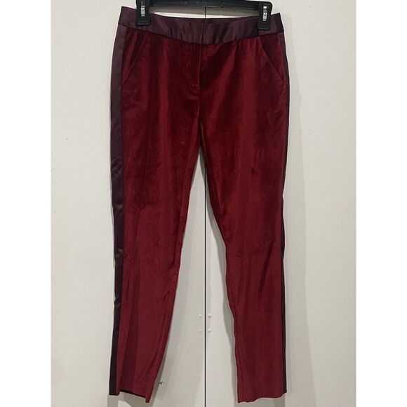 Altuzarra for Target Tuxedo Pants Womens Size 2 Red Velvet Straight Leg Ankle - Picture 3 of 13